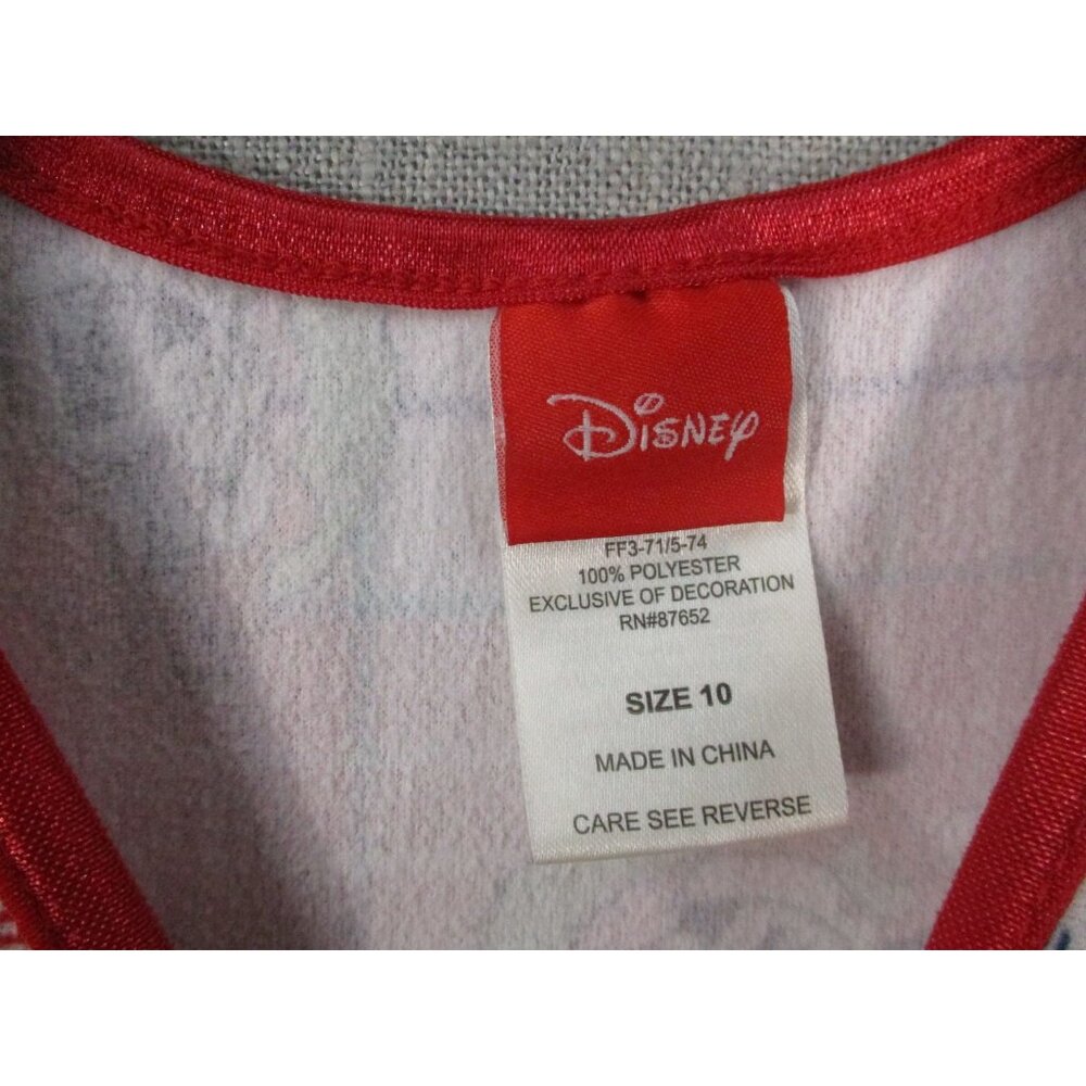 Disney Minnie Mouse Girls Christmas Nightgown Size 10 Red Plaid Long Sleeve - Picture 3 of 7